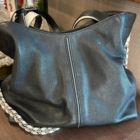 Michael Kors, black, leather, slouchy, convertible, tote, medium